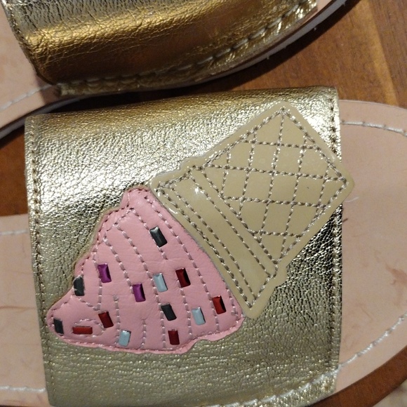 Kate Spade Ice Cream Sandals- Pink and Gold - Bling - Picture 2 of 3